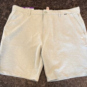 Hurley Green Flat Front Shorts Lightweight Design